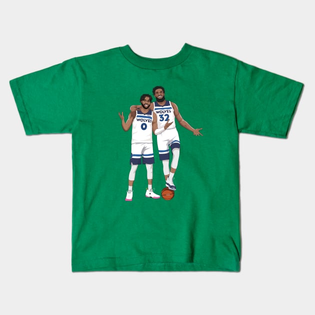 D'Angelo Russell x Karl Anthony Towns Kids T-Shirt by xavierjfong